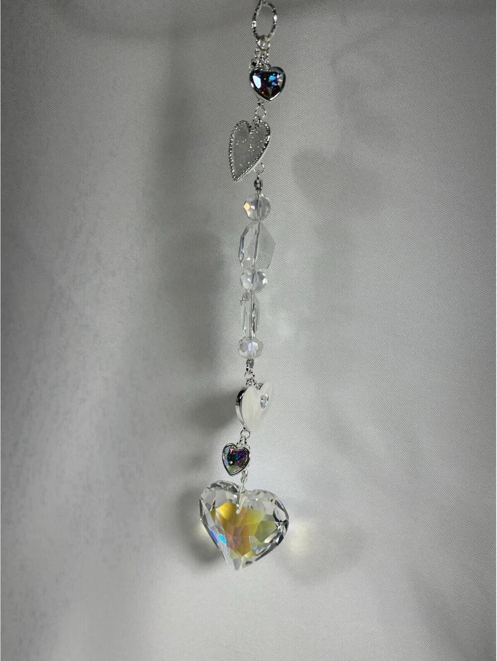 NEW Kirks Folly Pure of Heart Charm Shimmer Ornament - Silver Tone - H457716